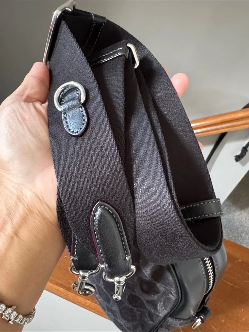 Coach Black Signature Jacquard Messenger Bag